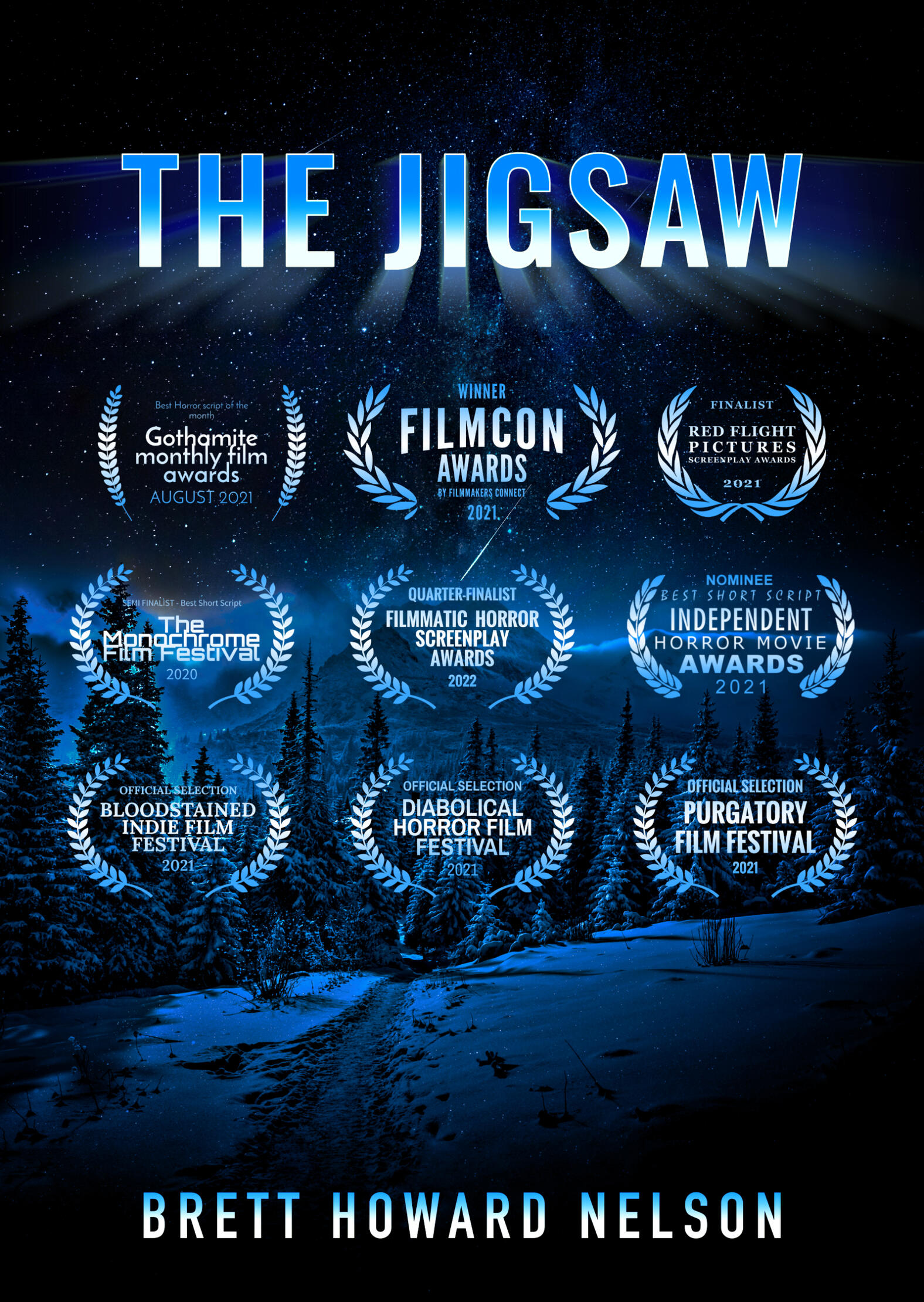 THE JIGSAW The Jigsaw horror short script laurel poster.